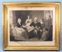 C. 1864 Washington & His Family Lithograph