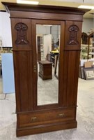 Antique Mahogany Single Door Armoire