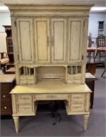 Large Modern French Style Desk Hutch