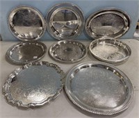 8 Silver Plate Serving Trays