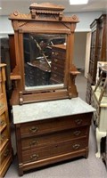 Antique Victorian Style Marble Top Dresser