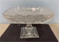 Crystal Etched Hobstar Compote Center Piece