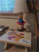 Child’s Lamp and Stool by the Piece x2