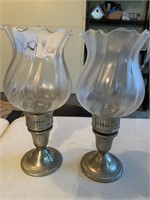 Candle Holders w/ Nickel Silver Bases x2