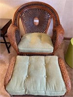 Pier Imports Bahama Style Rattan Chair/Ottoman x2