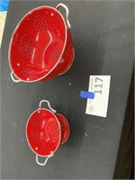 Red Colanders- Set of Two (2)