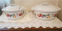 Pair of stoneware Corelle baking dishes and 2