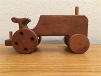 Wooden Handmade Tractor 8 1/2"L & 4 3/4" H