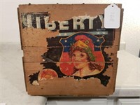 1940's Liberty Brand Wooden Fruit Crate Sunkist