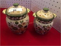 2 Floral Canisters