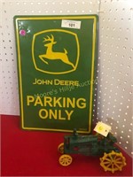 John Deere Sign, Metal Tractor