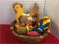 Basket of Stuffed Animals