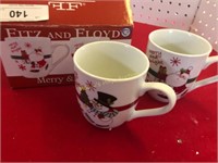 Fitz and Floyd Christmas Mugs