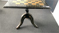 VICTORIAN GAMES TABLE, OAK AND MOTHER OF PEARL