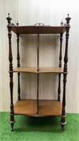 VICTORIAN BURR WALNUT 3 TIER SECTIONAL STAND