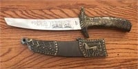 Egyptian-motif knife with scabbard