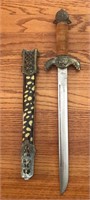 Sword-style knife with scabbard