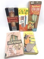 5 packages of vintage drinking straws