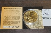$20 GOLD REPOP  SAINT CAUDENS COIN