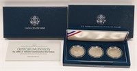 1994 U.S. Veterans Silver Dollars 3-Coin Proof Set