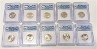 10 Pc. 2005 P & D ICG SP69 Statehood Quarter Set