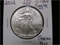 2012 1 OZ .999 SILVER EAGLE GEM BU