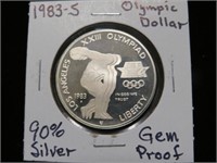 1983 S OLYMPIC DOLLAR 90% GEM PROOF