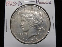 1923 D PEACE SILVER DOLLAR 90%