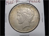 1925 P PEACE SILVER DOLLAR 90%