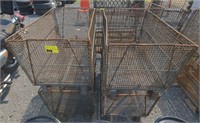 (F) Lot of 4 Small Industrial Cage Crates