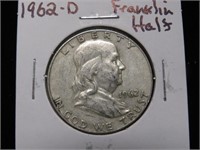 1962 D FRANKLIN HALF DOLLAR 90%