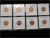 (8) LINCOLN CENT COLLECTION VARIOUS DATES & MM