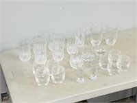 assorted crystal cocktail/ rocks glasses
