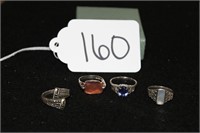 (4) Sterling Rings With Stones