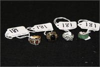 (4) Sterling Rings with Stones