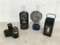 Lot of Antique Oil Lamps