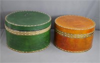 Two Vintage Round Hat Boxes