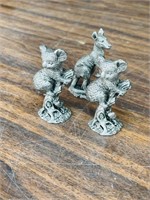 3 small pewter Aussie figures - 2 " h