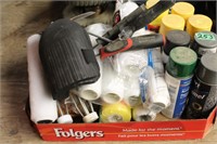 Assortment of painting supplies