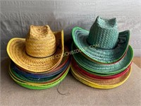 Colorful Straw Cowboy Hats - about 20