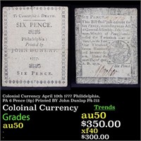 Colonial Currency April 10th 1777 Philidelphia, PA