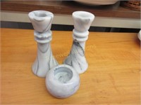 Marble candle holders
