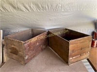 Two antique wooden crates