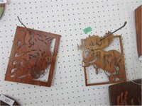 2 Carved wooden wall hangings by Dennis Atkins