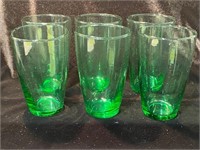 SET OF 6 GREEN EVERYDAY GLASSES