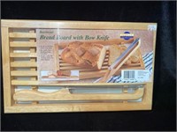 NEW- BREAD BOARD WITH BOW KNIFE