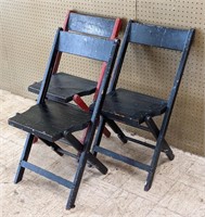 Three Vintage Folding USO Style Chairs