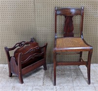 Vintage Chair & Magazine Rack