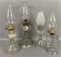 Four Vintage Oil Lamps