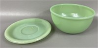 Vintage Fire King Jadeite Plate and Bowl